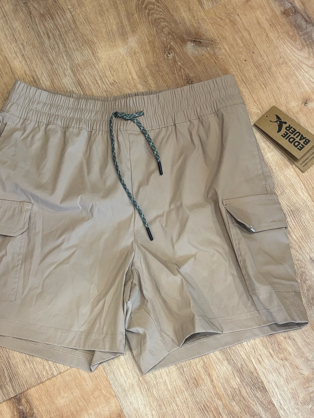 Eddie Bauer Taupe Women's Cargo Shorts with Drawstring